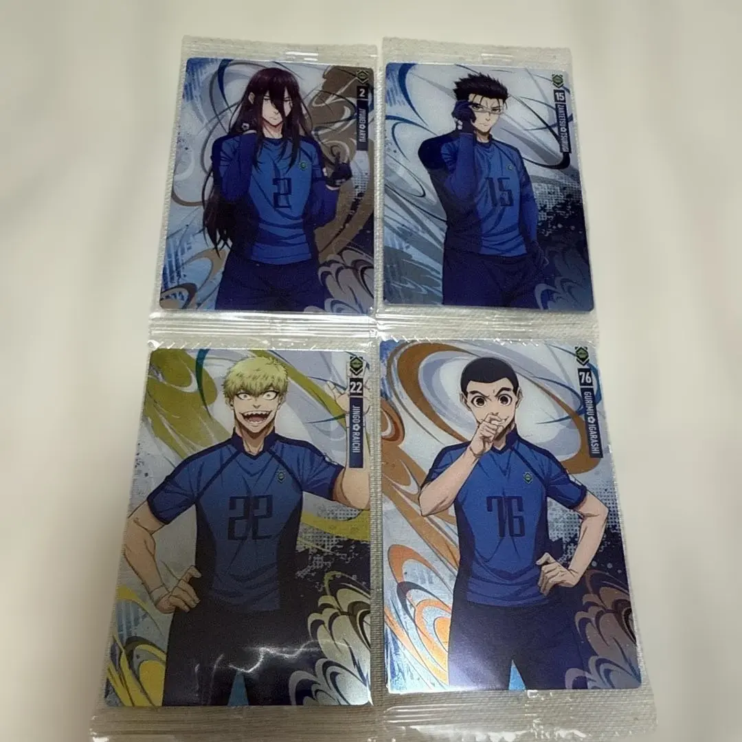 Thumbnail of Blue Lock: Jingo Raichi, Jubei Arisu, Zantetsu Tsurugi, Gurimu Igarashi Wafer Cards