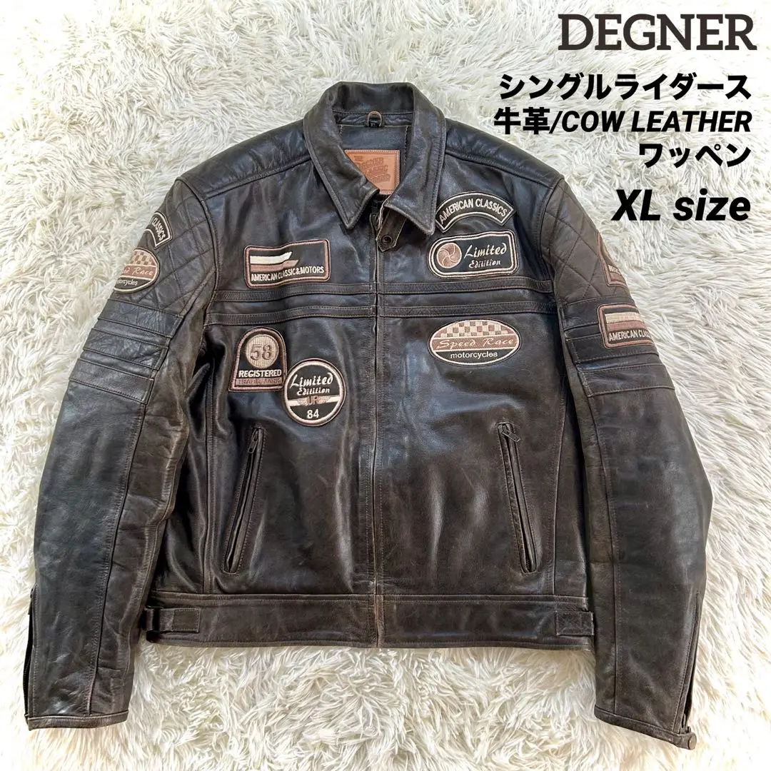 DEGNER ブラック シングルライダースジャケット DEGNER 22SJ-3 シングル ライダース ジャケット SINGLE RIDERS