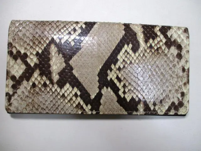 Thumbnail of Unclaimed Surplus New Wallet Men's Women's Long Wallet Flap Python Snake Skin Thin