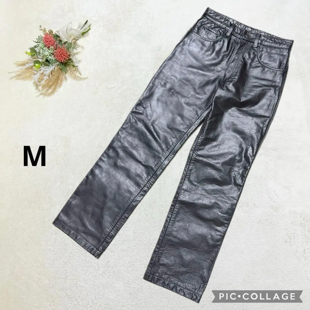 FMC 【30】 牛皮皮革褲 直筒騎士褲 皮褲 的縮圖