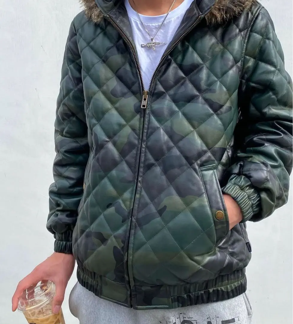 ジャケット・アウター Supreme Quilted Leather Hooded Jaket13aw Supreme Quilted Leather Hooded Jaket13aw