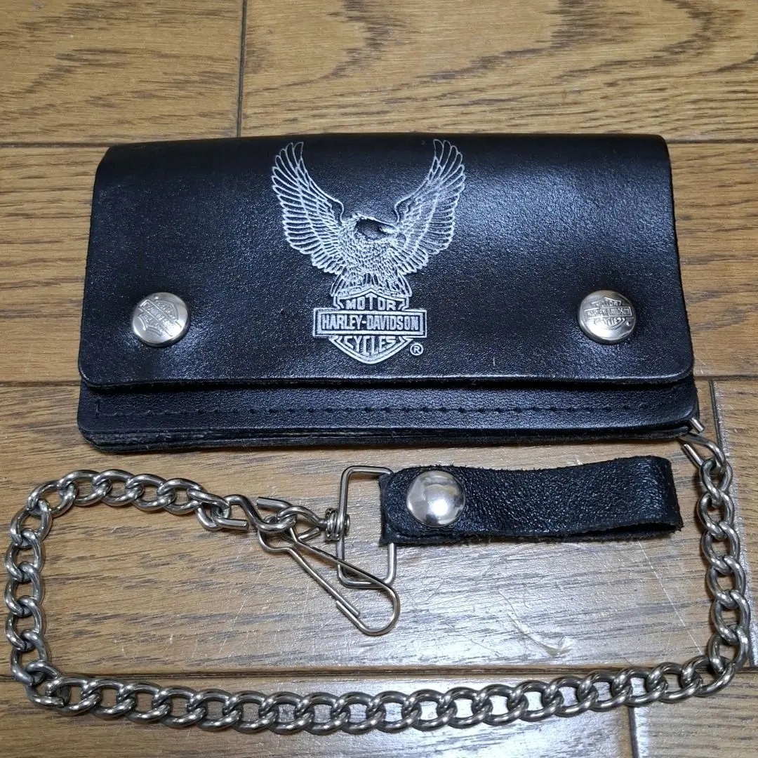 Harley-Davidson レザー長財布 ヴィンテージ 70s ハーレーダビッドソン レザーバイカーウォレット 財布