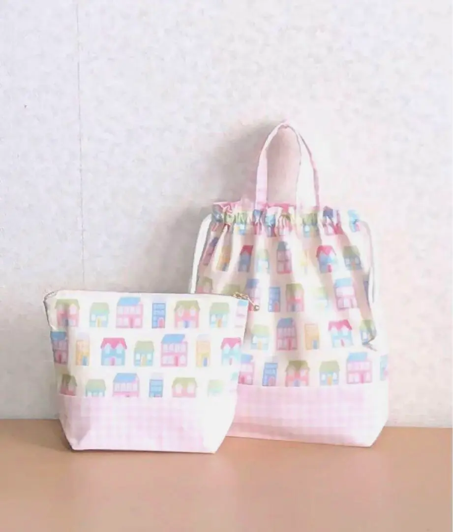 Thumbnail of Handmade Drawstring Bag & Pouch Set [Family Crest]