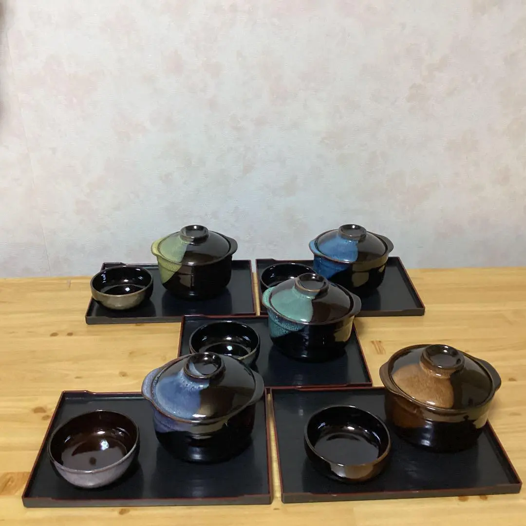 帶蓋煮物碗・蒸碗 小缽・墊板3件套 5組套裝 的縮圖