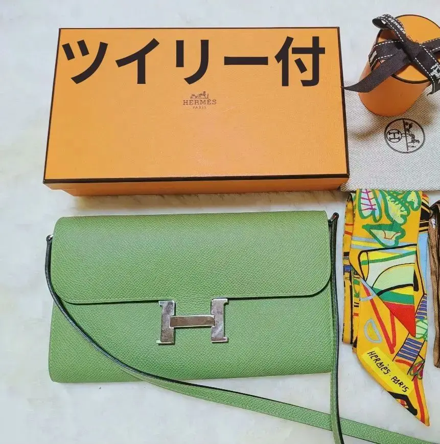 『美品』HERMÈS Constancetogo 銀色 ★附絲巾 的縮圖