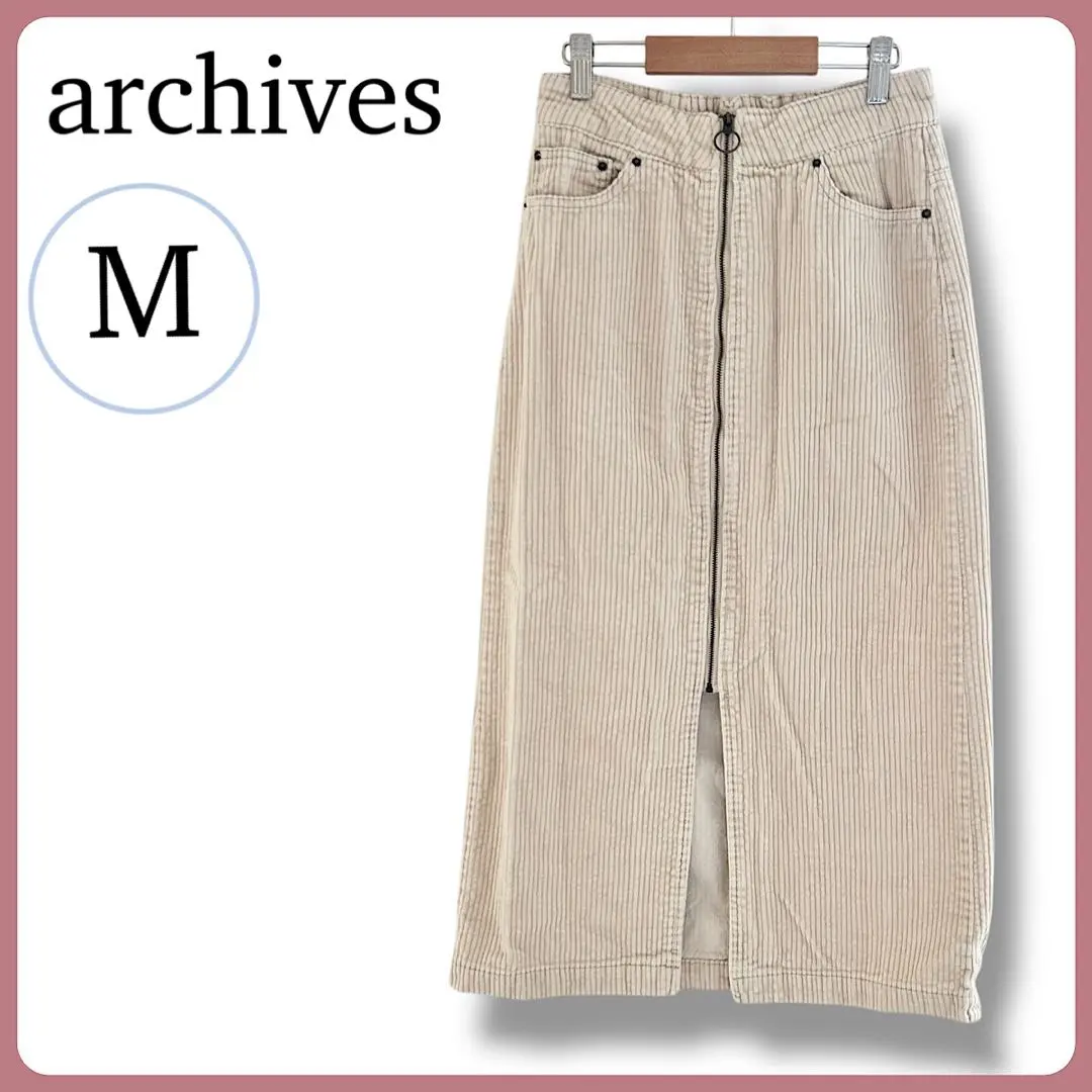 Thumbnail of archives Corduroy Hoop Zip Skirt - Ivory