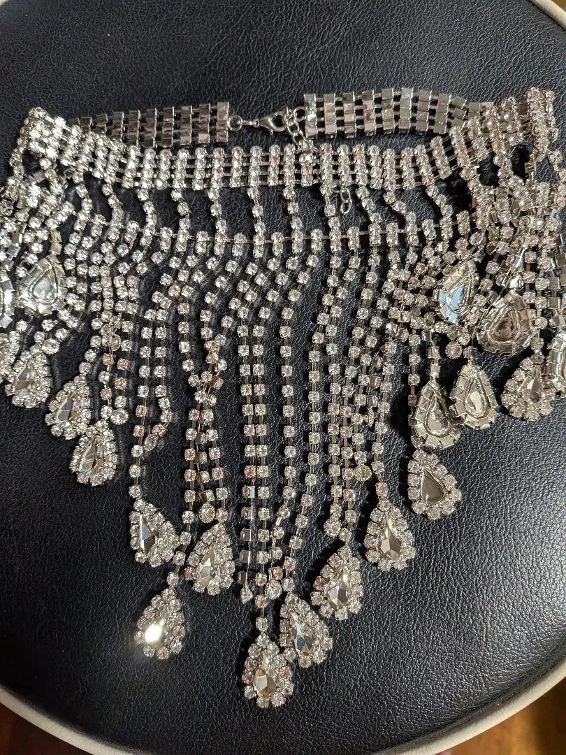 Thumbnail of New Elegant Fringe Necklace, Color: Silver