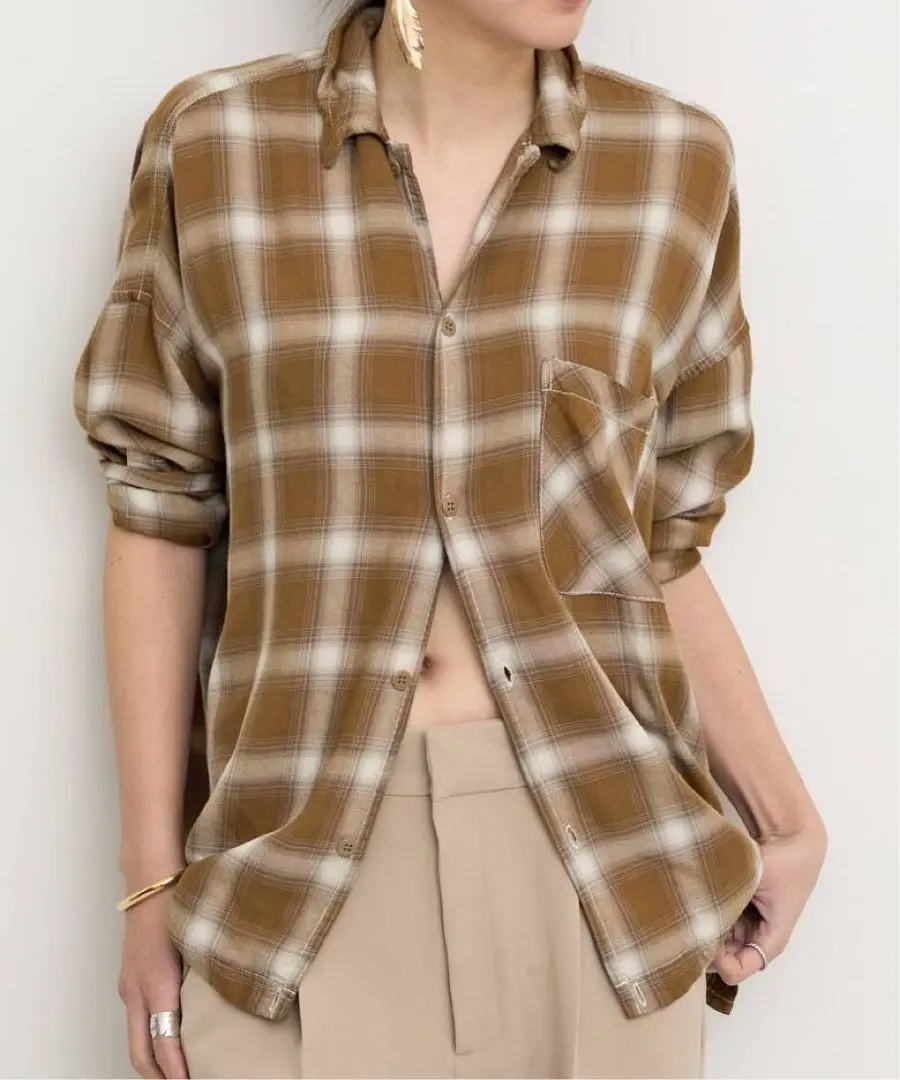【タグ付き新品】アパルトモンレミレリーフCHECK 2WAY SHIRTブラック REMI RELIEF/レミ レリーフ】 CHECK 2 WAY SHIRT（シャツ