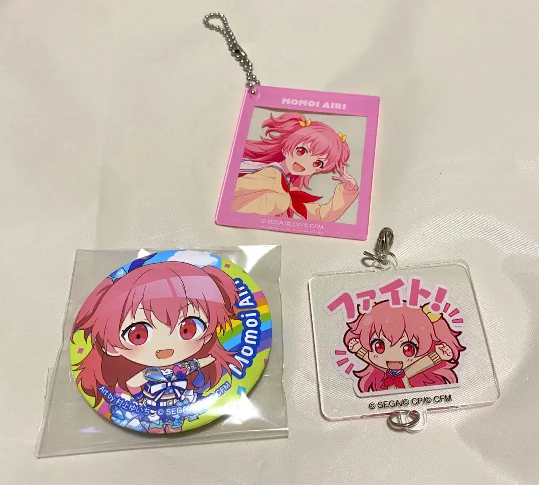 Thumbnail of Project Sekai Airi Momoi acrylic keychains,缶 badges, Sega Lucky Lottery prizes