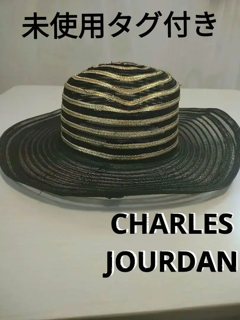 新品　シャルルジョルダン　レディース　帽子　黒 CHARLES JOURDAN（シャルル ジョルダン）】広つばキャペリン