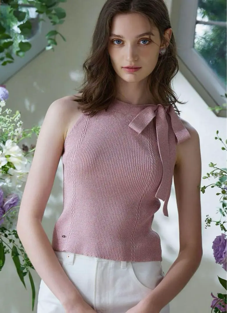 【Riu】リウ Halter neck ribbon knit パープル 2025年最新】Halter neck ribbon knitの人気アイテム - メルカリ