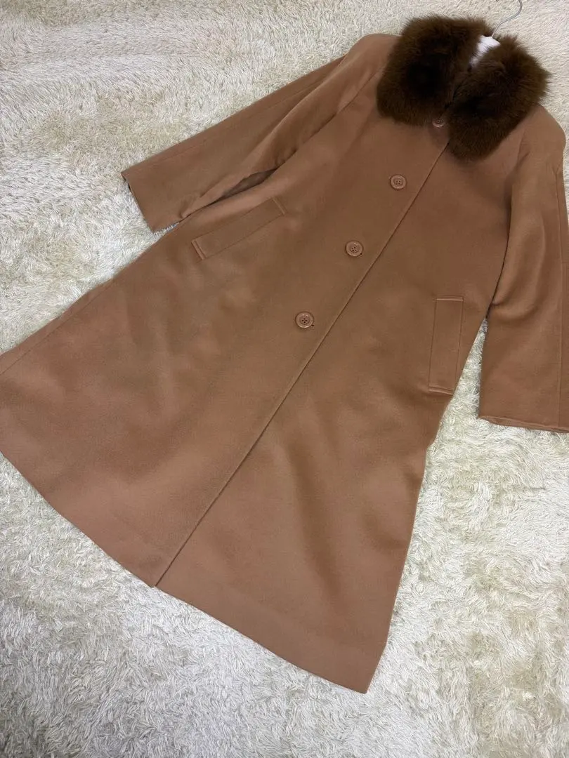 Thumbnail of 100% Cashmere Fox Fur Long Coat