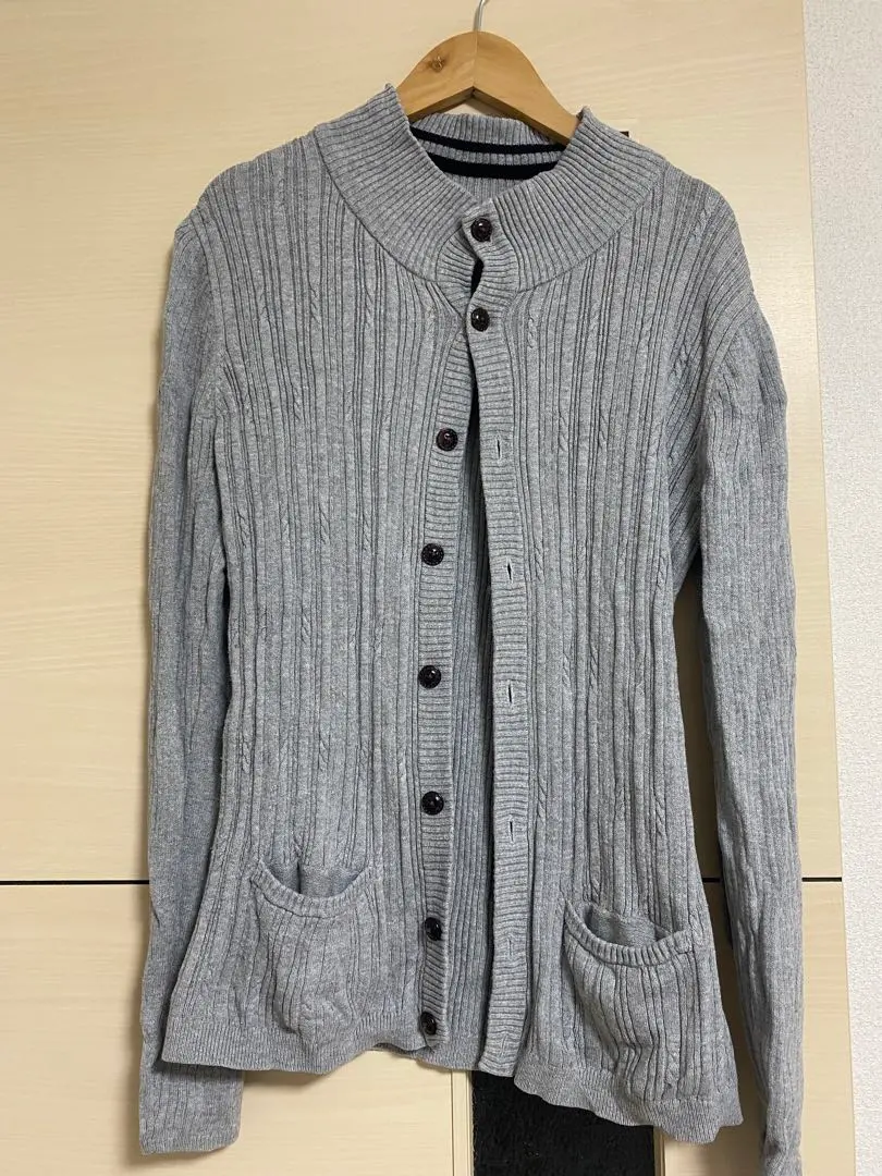 Thumbnail of Jungle Storm Ribbed Knit Cardigan, Size L, Gray