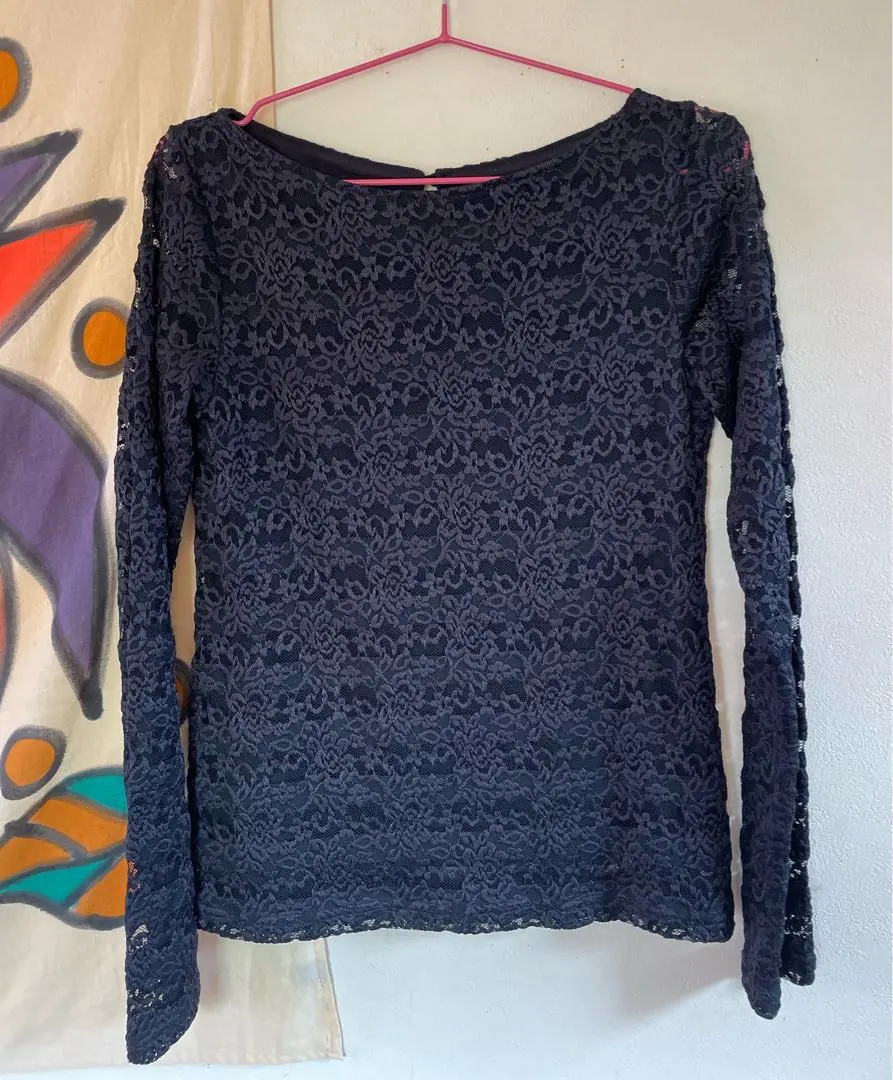 蕾絲 長袖上衣 的縮圖