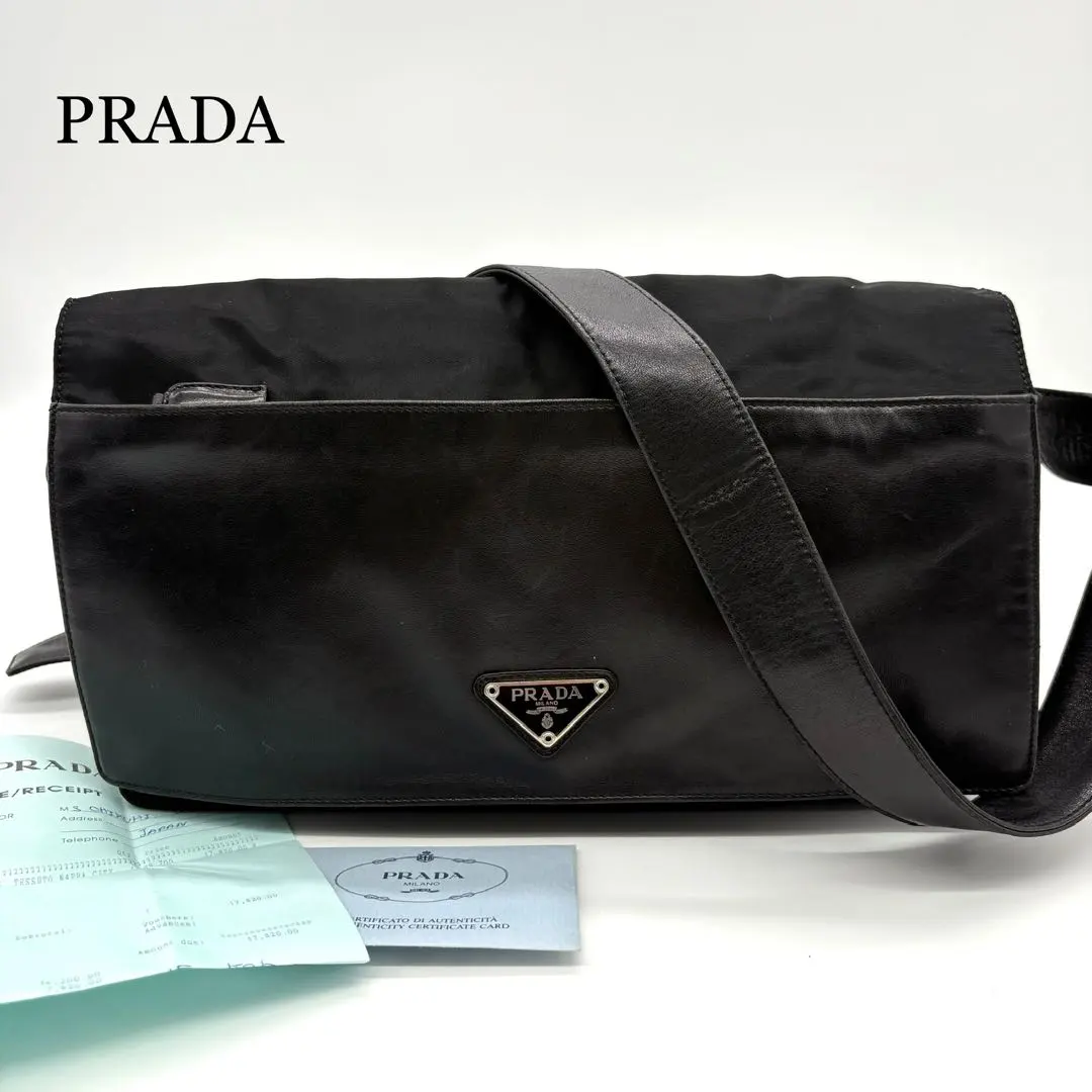【附發票】PRADA 腰包 三角標誌 黑色 典藏 的縮圖