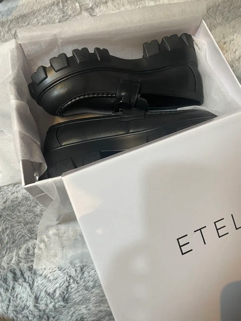 ETELIOシンセティックレザーボリュームソールビットローファーMサイズ ETELIO シンセティックレザーボリュームソールビットローファーM