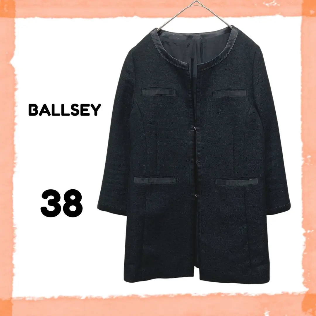 【Ballsey】ノーカラージャケット ブラック 36 BALLSEY（ボールジィ）の「ジョーゼットジャージー ノーカラー
