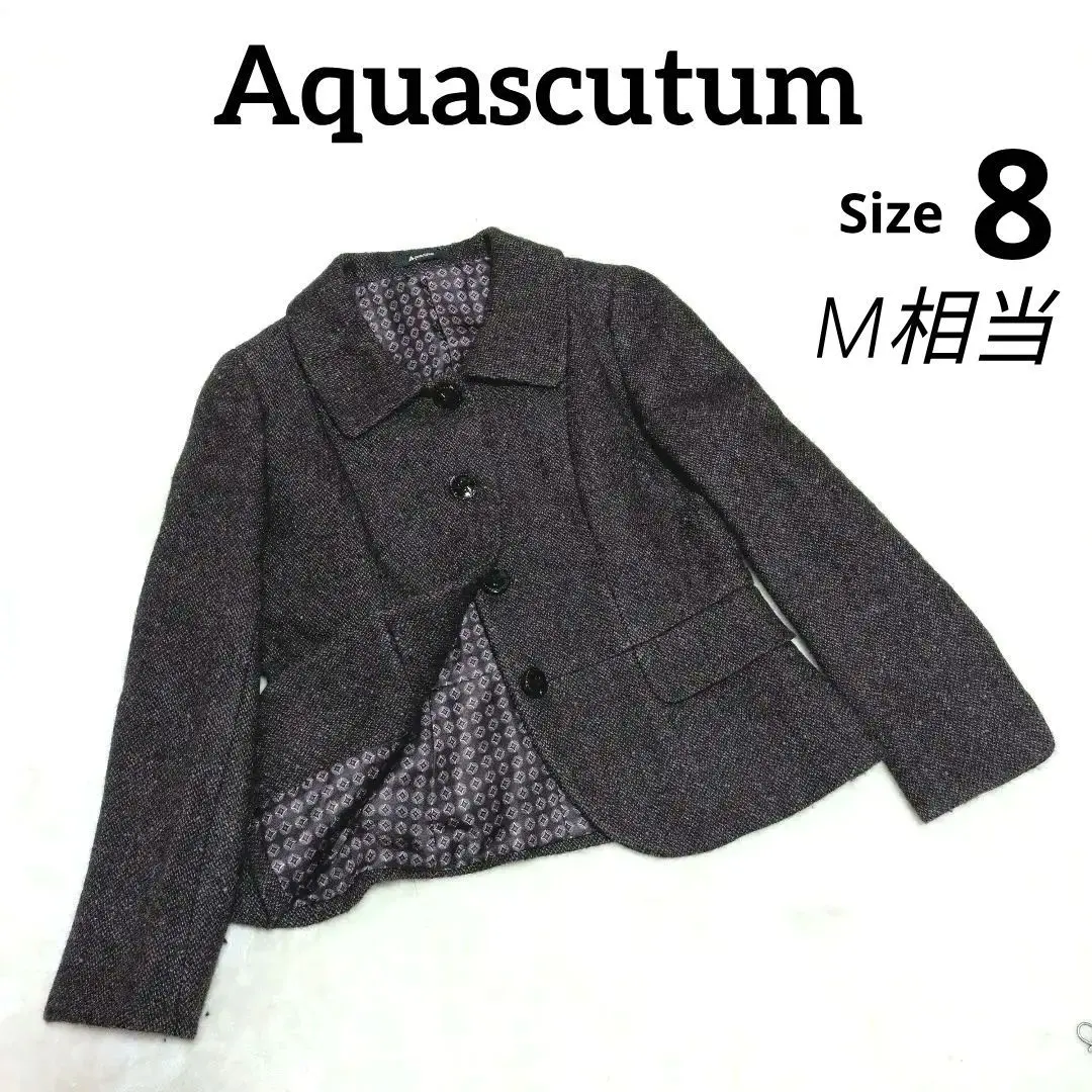 Thumbnail of Aquascutum Brown x Purple Tweed-style Short Jacket 8