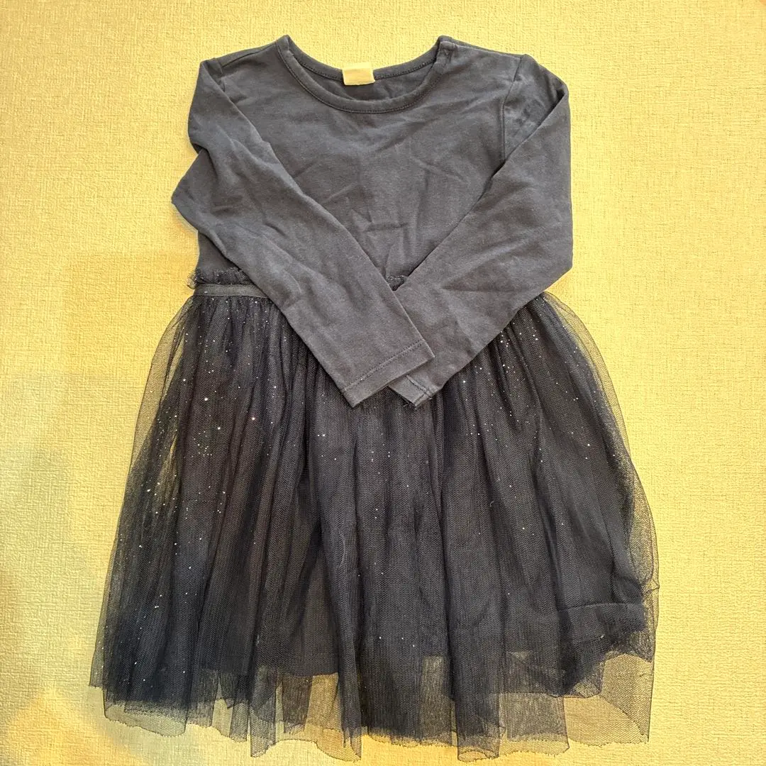 海軍藍 長袖洋裝（薄紗裙） 12個月 的縮圖