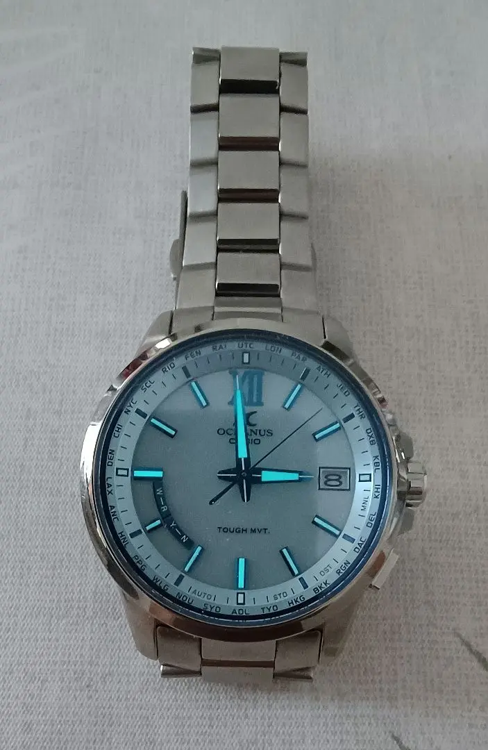 OCEANUS 青文字盤 金属ベルト 時計 OCEANUS | CASIO
