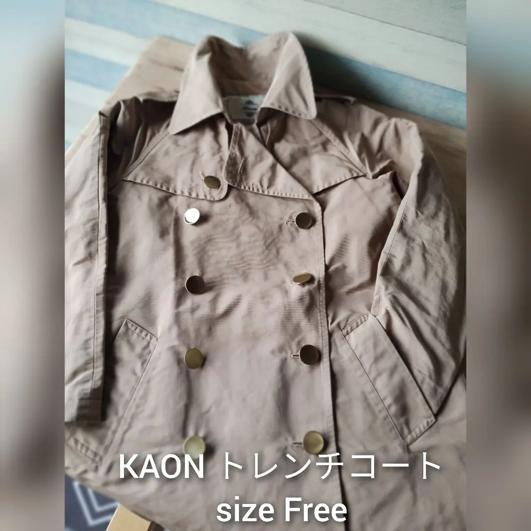 美品！【カオン KAON】スプリングトレンチ風秋冬春コート　ライナー　襟ファー付 2025年最新】Kaon トレンチコート・スプリングコートの人気