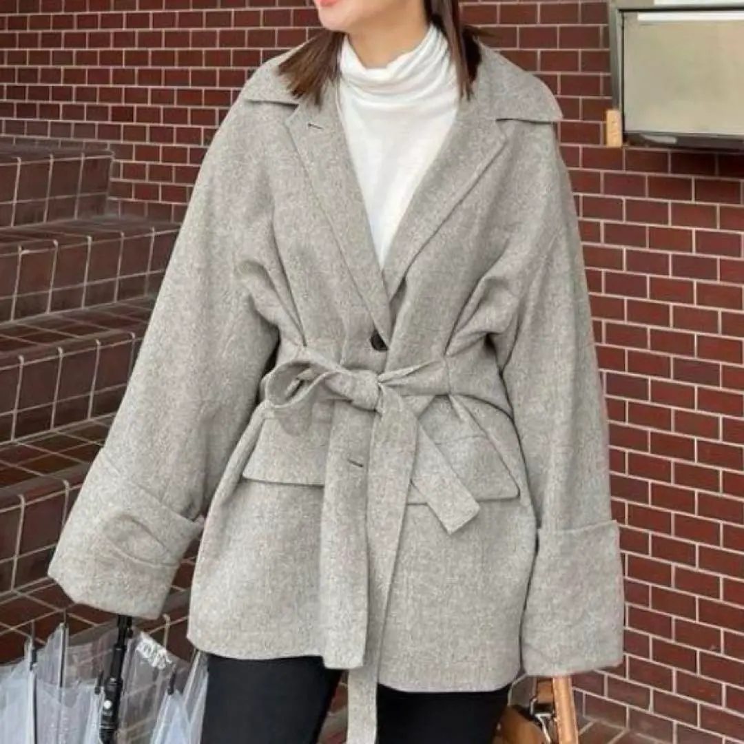 新品CLANE WIDE ROLL UP SLEEVE JACKET サイズ１ CLANE（クラネ）の「WIDE ROLL UP SLEEVE JK（その他アウター