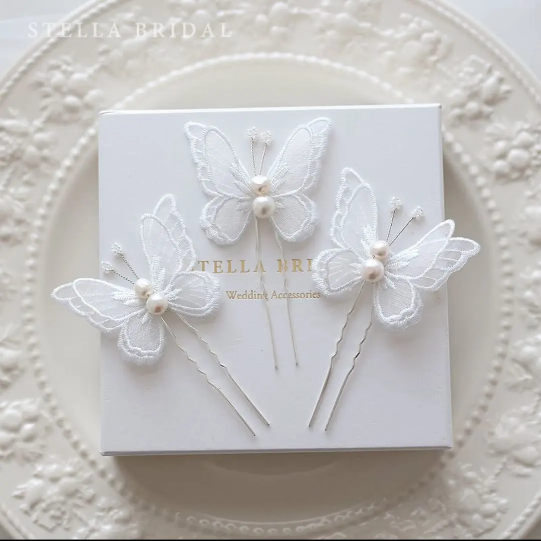 STELLA BRIDAL ゴールド蝶ヘッドピース 4個セット f80b5dd750a737f668c381b3cd9d4b