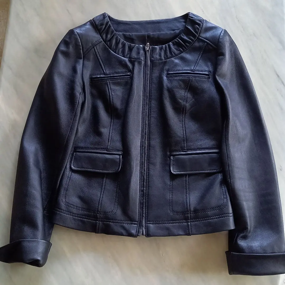 Thumbnail of Lambskin leather jacket, black