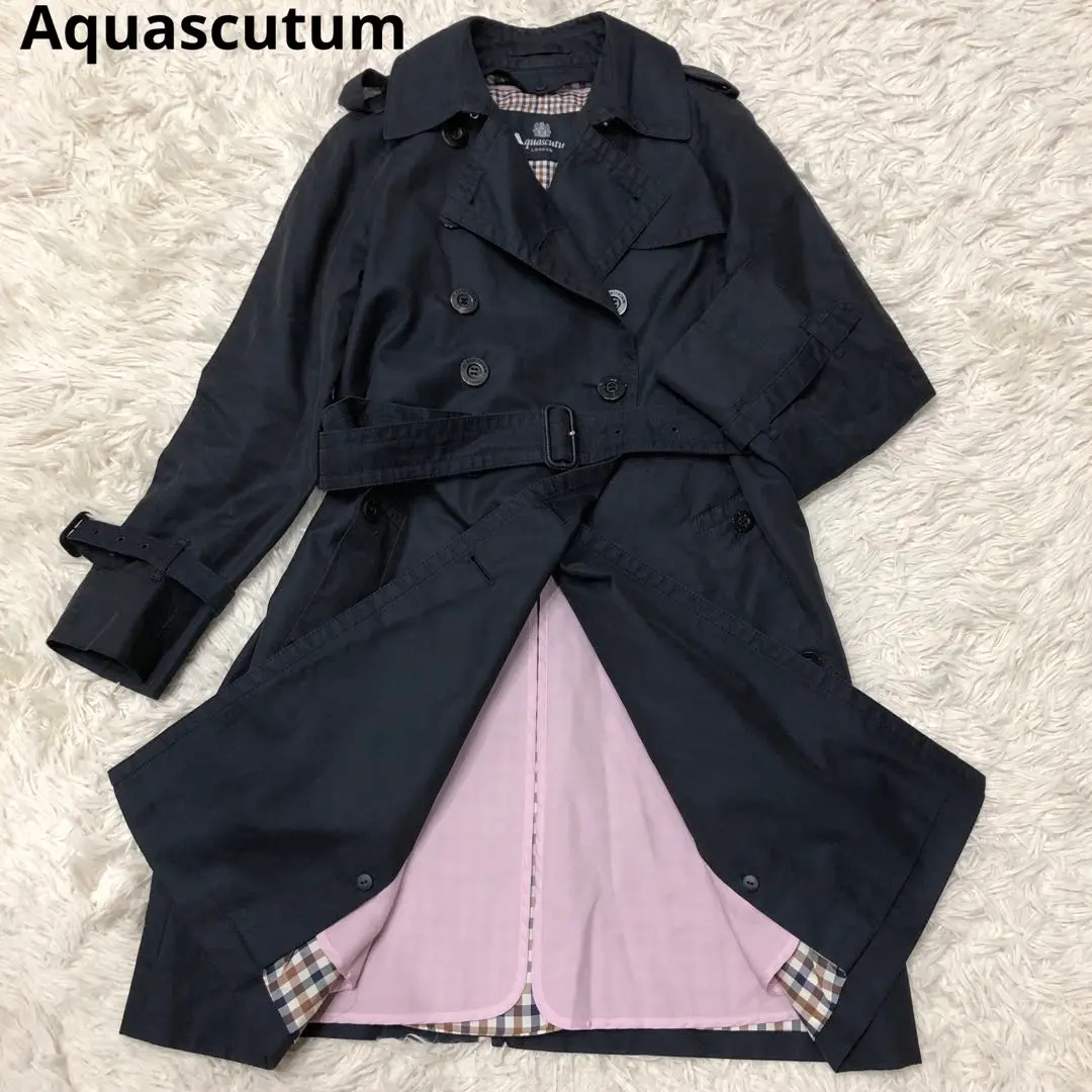 90‘s Aquascutum トレンチコート ピーチスキン生地 ライトピンク 90's Aquascutum トレンチコート ピーチスキン生地 ライトピンク