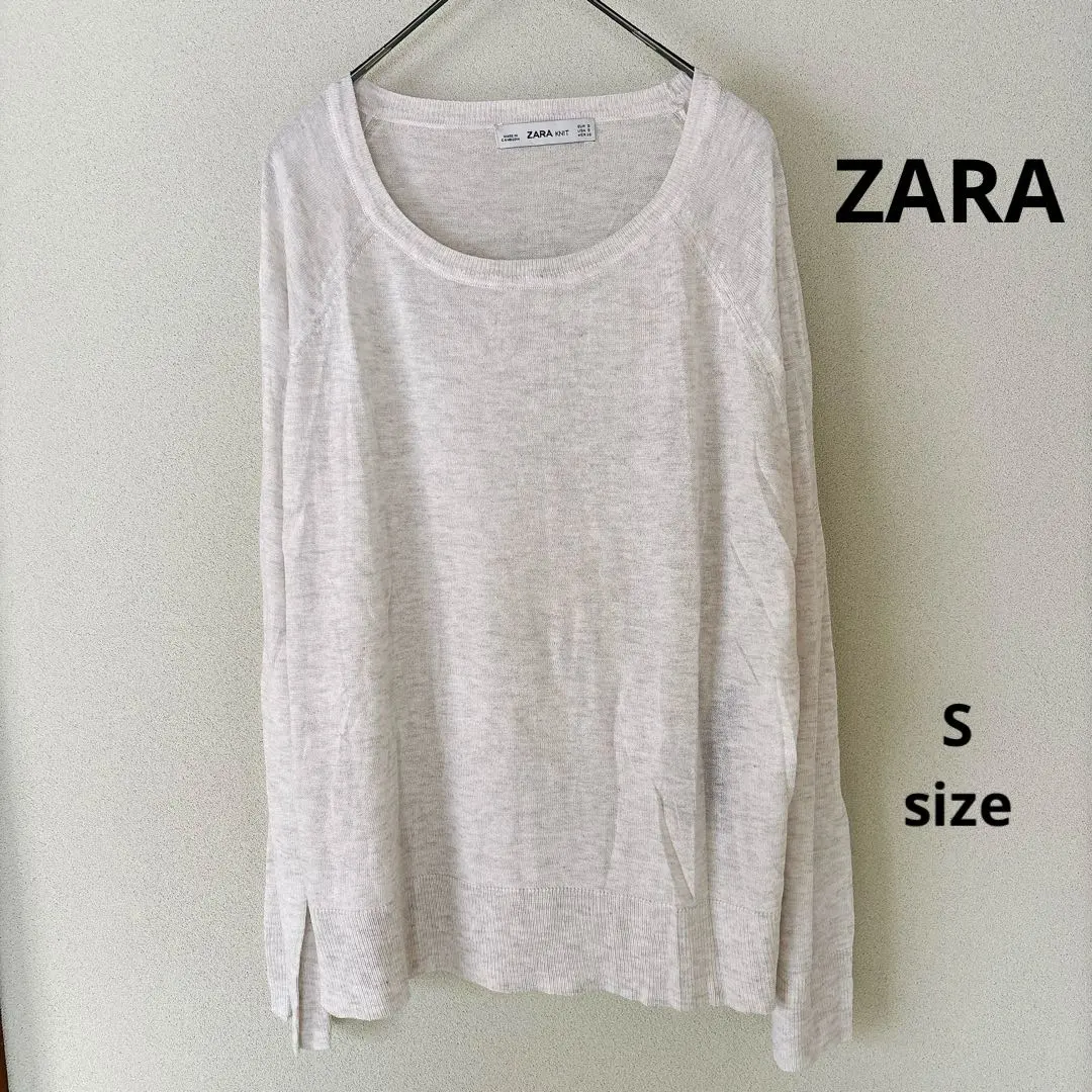 Thumbnail of ZARA White Long Sleeve Thin Knit Top - Size S