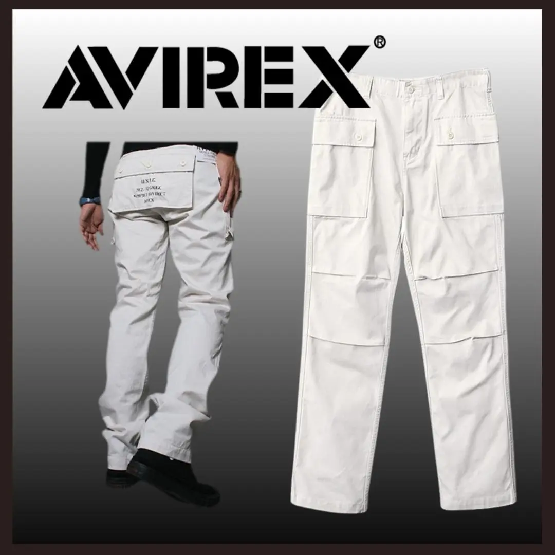 ○★新品 未使用 AVIREX エアロカーゴパンツ 定番カーゴパンツ ホワイト 2025年最新】AVIREX カラー：ホワイト系 ワークパンツ・カーゴ