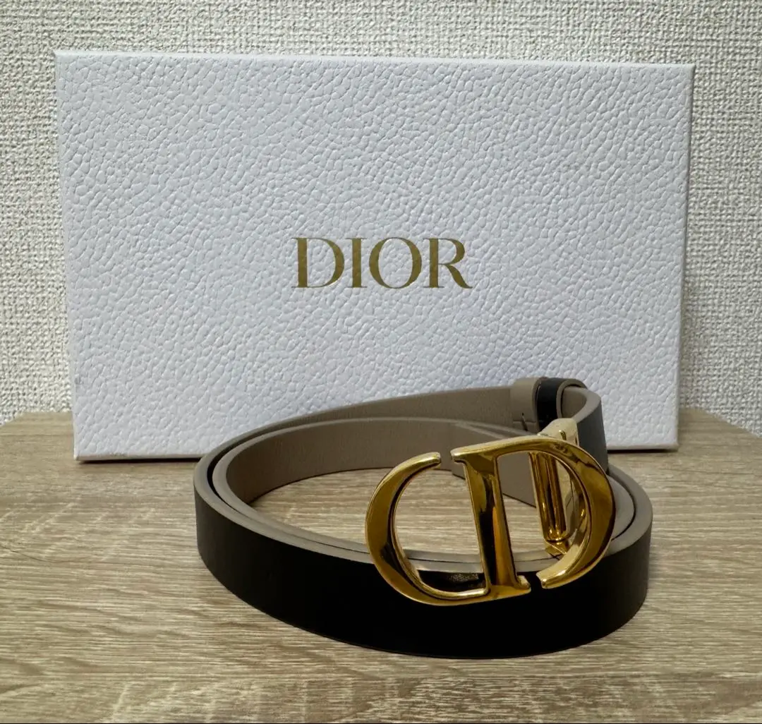 【Sランク】ディオール 30 Montaigneリバーシブルベルト DIOR | D-Fence リバーシブルベルト 30mm スムースカーフスキン