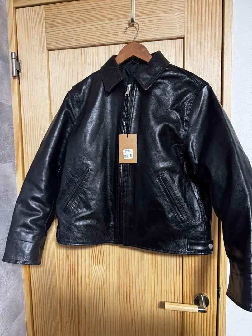 美品　ステューシー Stussy ナイロン シングル ライダースジャケット STUSSY - 90s 00s stussy オールドステューシー 紺タグ ナイロン