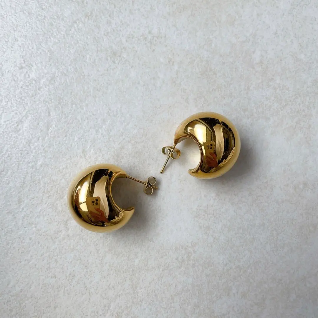Thumbnail of #167 Plump Earrings Gold Stainless Steel