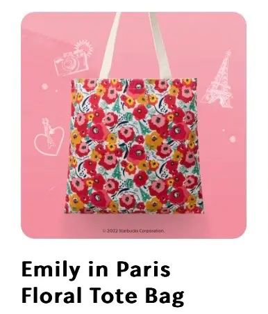 台湾 STARBUCKS Emily in Paris コラボ トートバッグ 花柄 Starbucks 2022 x Emily in Paris Floral Tote Bag +DHL | eBay