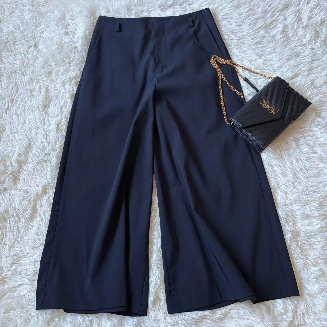 美品 Green Label Relaxing 寬褲 海軍藍 彈性◆6416 的縮圖