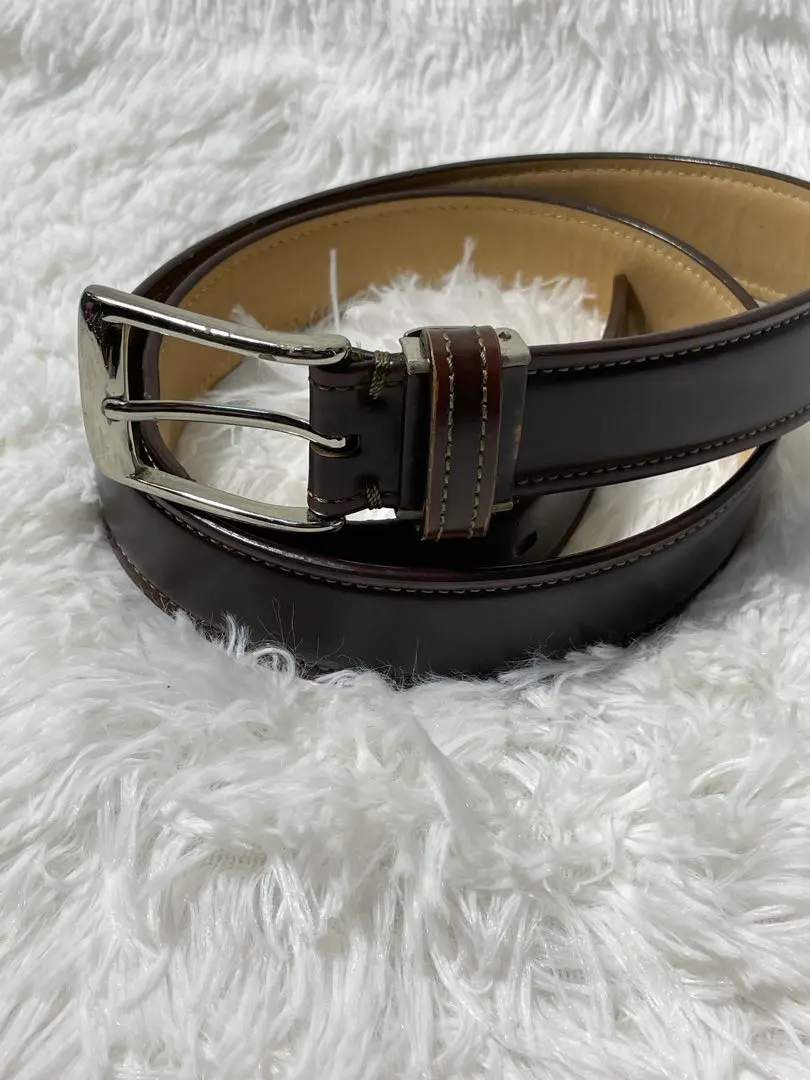 Thumbnail of Genuine leather belt, dark brown, total length 104