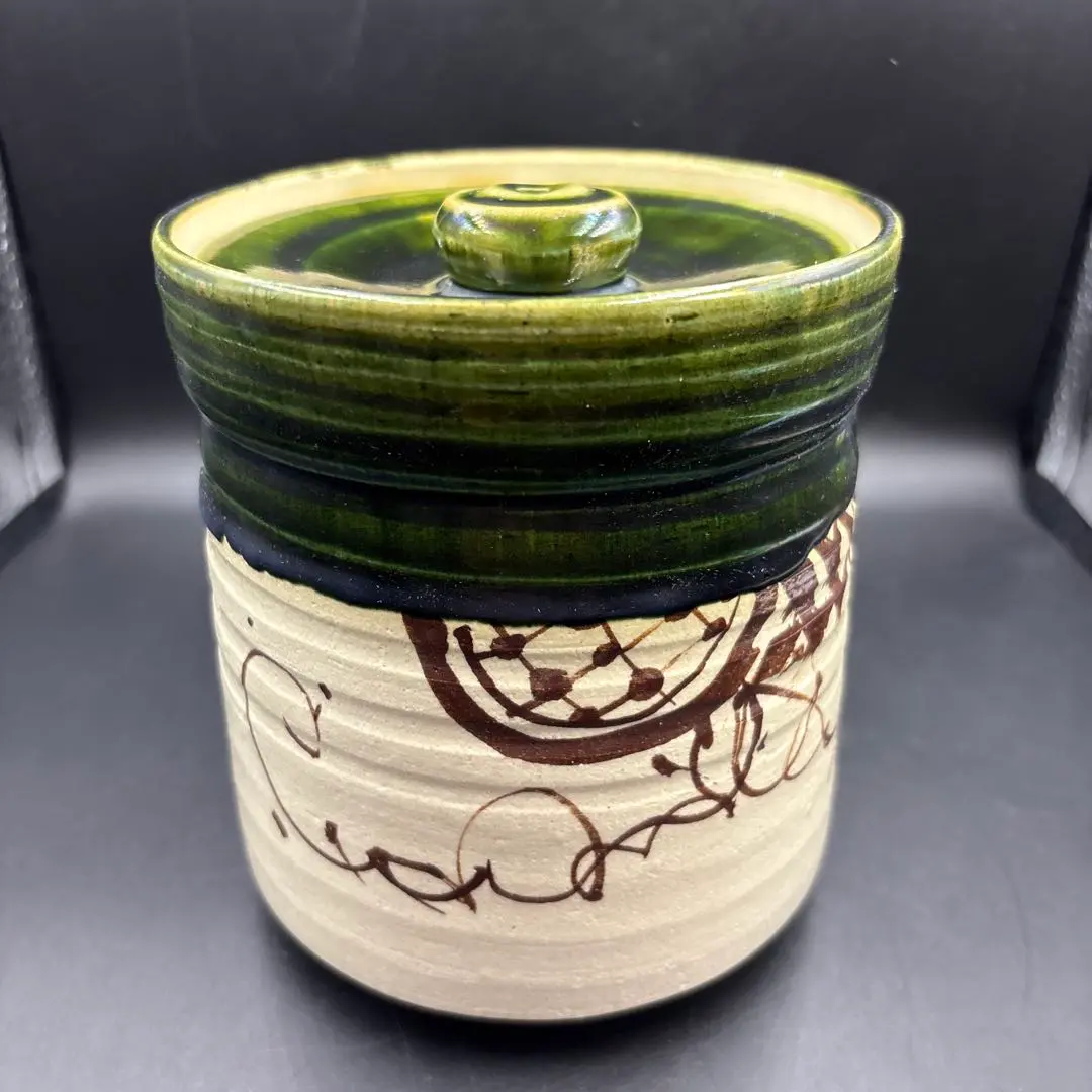 Thumbnail of Water pitcher, tea ceremony utensils, Oribe ware, green x brown