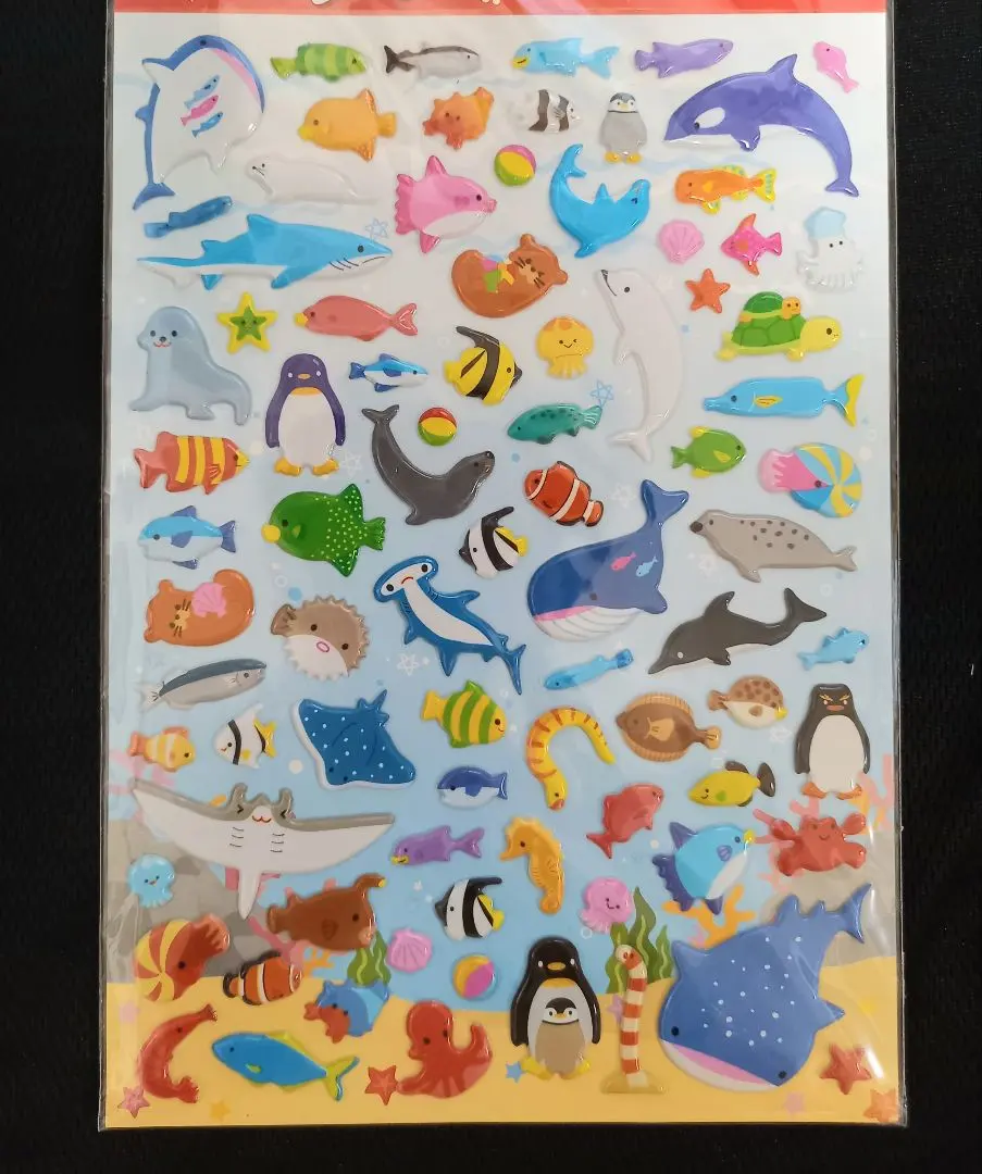 Thumbnail of Sea Friends: Plump Stickers - Retro Marine Creature Sticker Sheet - Unused
