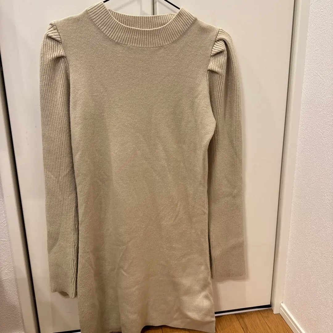 Thumbnail of LUGAGEM Knit Mini Dress, Beige