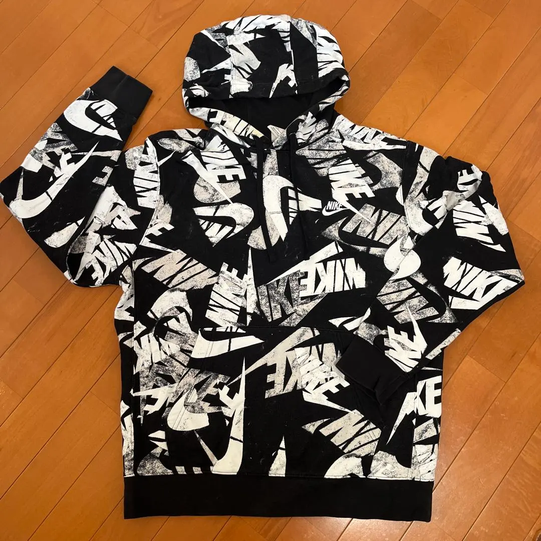 Thumbnail of NIKE Nike Big Logo Discontinued Swoosh All-Over Print Hoodie L