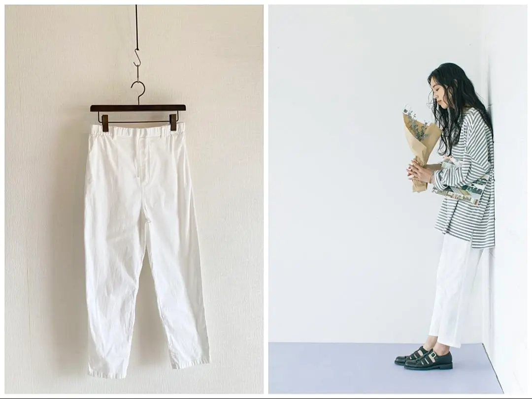 北欧、暮らしの道具店パンツ 「楽ちんなのに、スッキリ見え」たよれるペグパンツ T 楽ちんなのに、スッキリ見え」たよれるペグパンツ（S・M・T