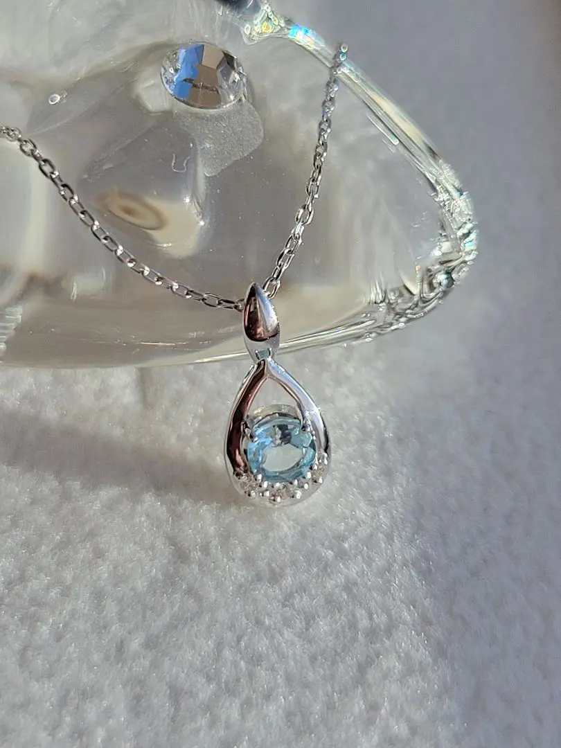 Thumbnail of Excellent Condition★K10 WG Vendome Aoyama Aquamarine Diamond Necklace