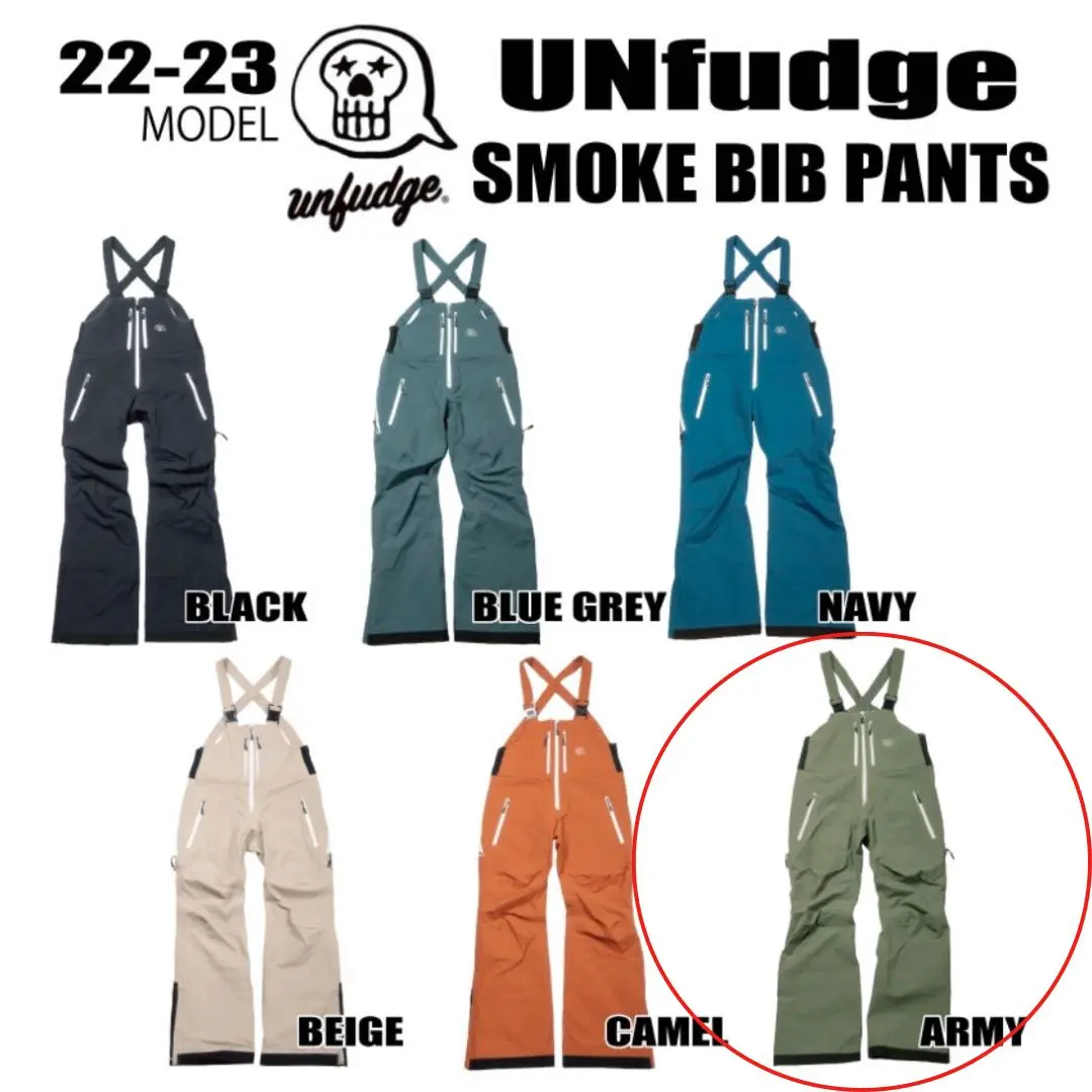 unfudge アンファッジ 24-25 つなが CLOUD JACKET チャコールXL& PEEP BIB PANTS チャコールL 上下セット
