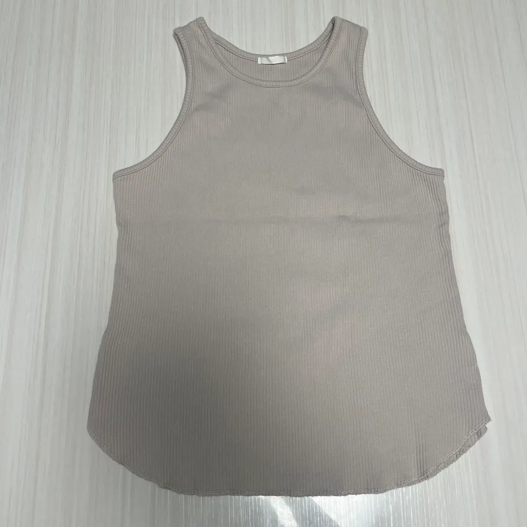 Thumbnail of GU Beige Ribbed Knit Tank Top