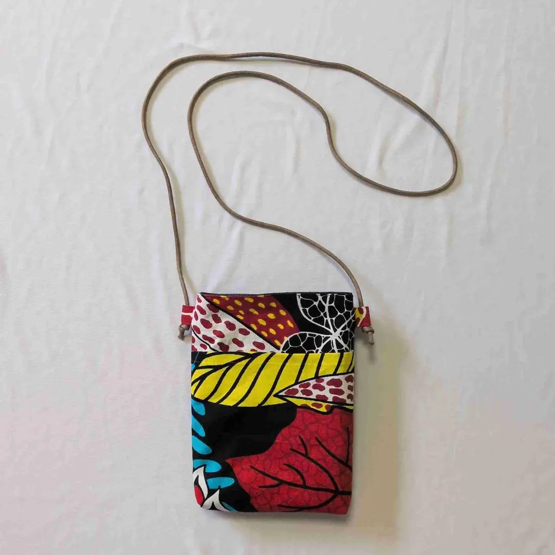 Thumbnail of African Fabric Smartphone Shoulder Bag Patchwork with Outer Pocket #1291