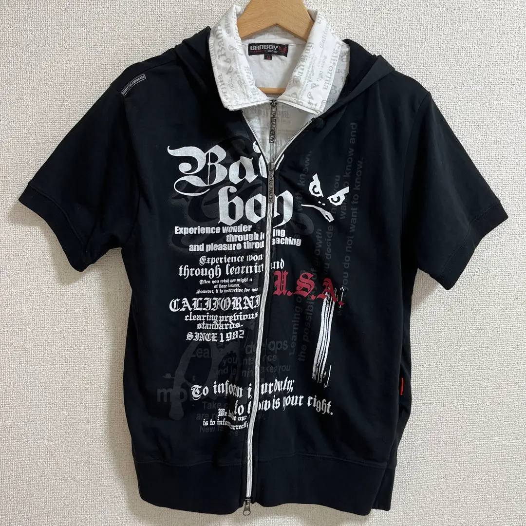 BADBOY ジップアップパーカー ブラック　Mサイズ BADBOY ジップアップパーカー ブラック Mサイズ