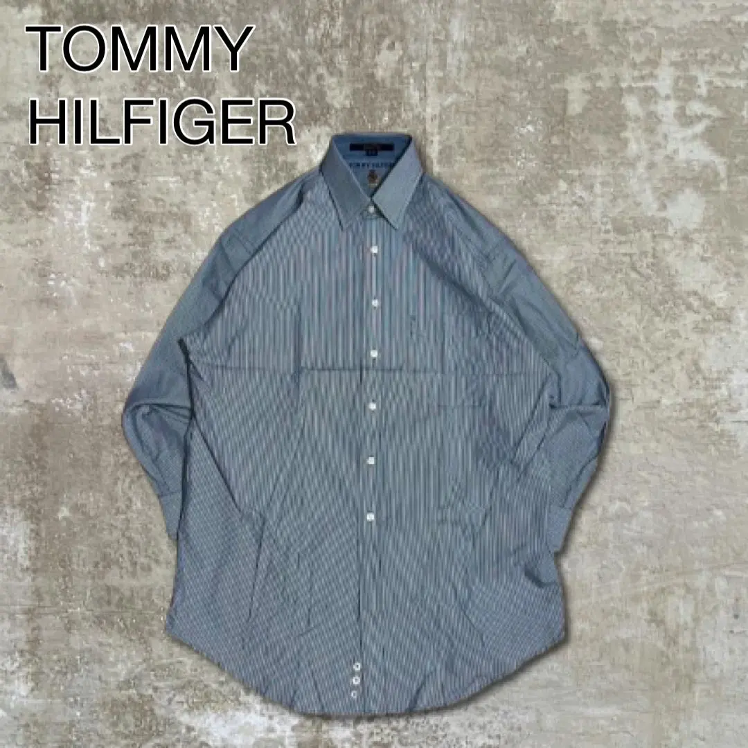 Thumbnail of 90s TOMMY HILFIGER Casual Shirt Long Sleeve Blue Stripe Embroidered Vintage L