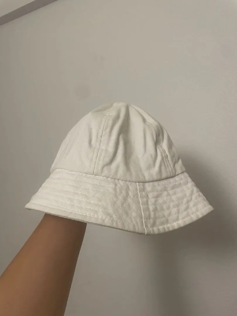 白色純棉漁夫帽　白　漁夫帽 的縮圖