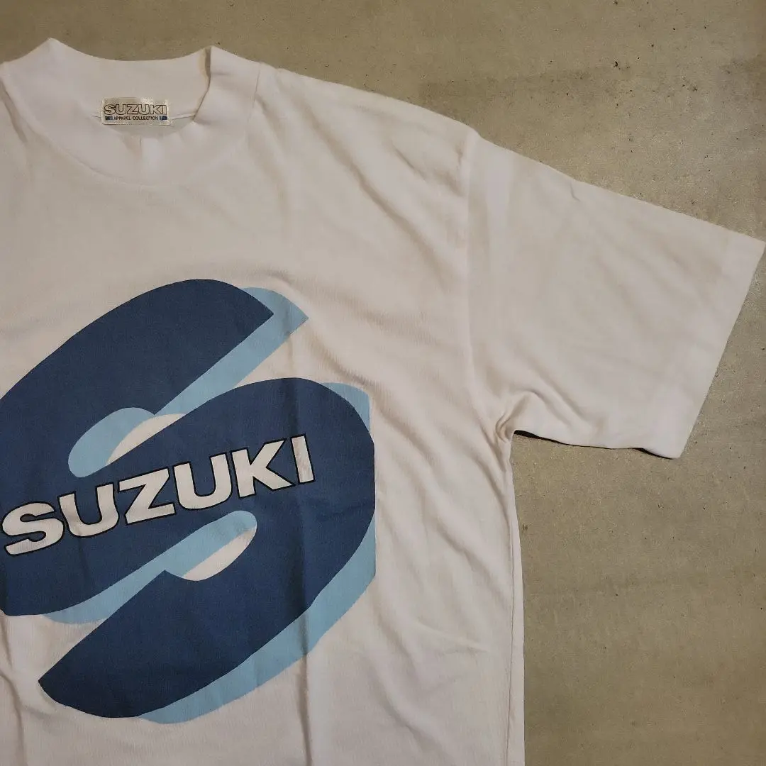 希少 90s SUZUKI　モーターサイクル　ロンt 車 バイク 古着 80年代 80s SUZUKI スズキ USA ロゴ プリント モトクロス